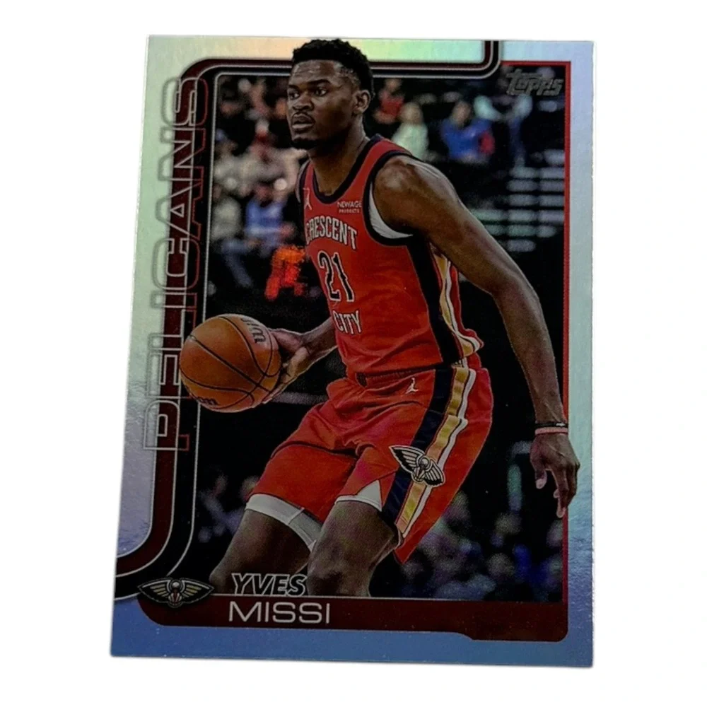 2025 Topps Flagship Yves Missi New Orleans Pelicans Rookie‎ Card 191 Silver Foil